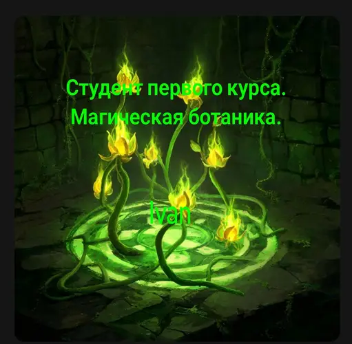 Студент первого курса. Магическая ботаника.